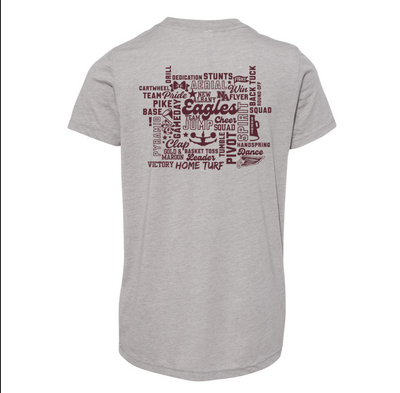 Youth Super Soft Cheer Words with Back Graphic Short Sleeve Graphic Tee - CLEARANCE