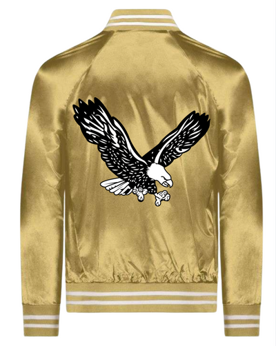 Youth & Women's New Albany Eagles Gold Satin Varsity Jacket