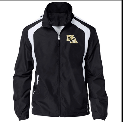 Men's Colorblock Windbreaker Jacket with Gold Logo