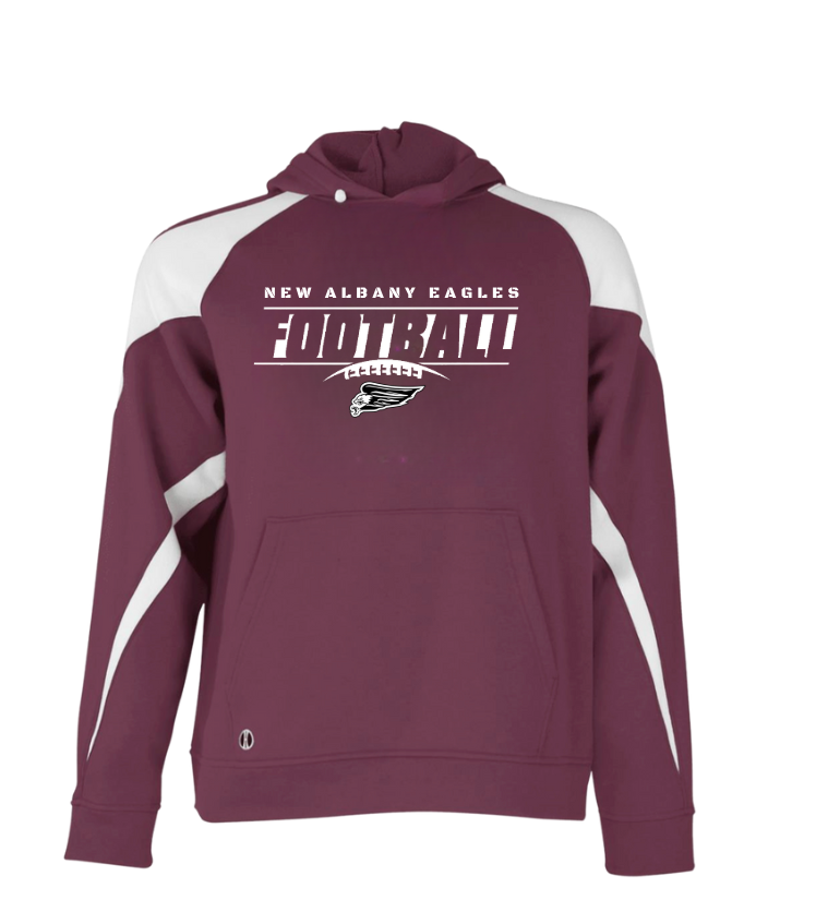 Adult Unisex New Albany Eagles Goal Line Graphic Holloway Colorblock Fleece Hoodie