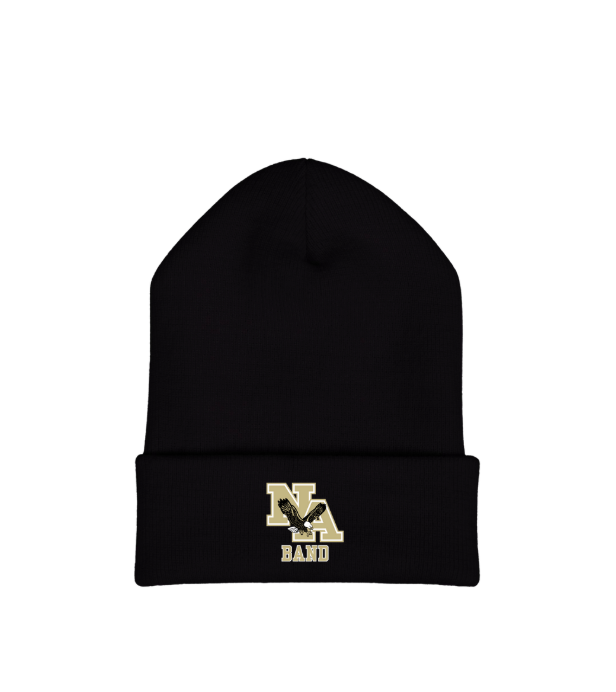 Knit Hat with Embroidered Gold Band New Albany Logo