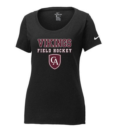 Women's Columbus Academy Vikings Field Hockey Graphic Nike Core Cotton Scoop Neck Tee