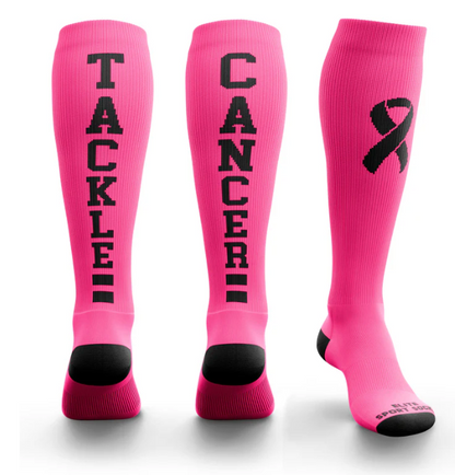 Tackle Cancer Breast Cancer Ribbon Awareness Knee-High Sport Socks