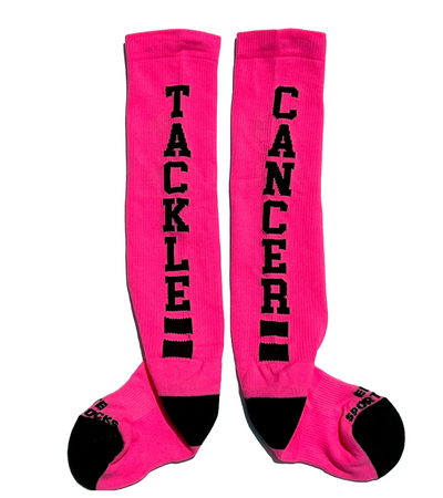 Tackle Cancer Breast Cancer Ribbon Awareness Knee-High Sport Socks