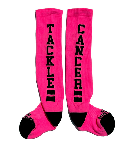 Tackle Cancer Breast Cancer Ribbon Awareness Knee-High Sport Socks