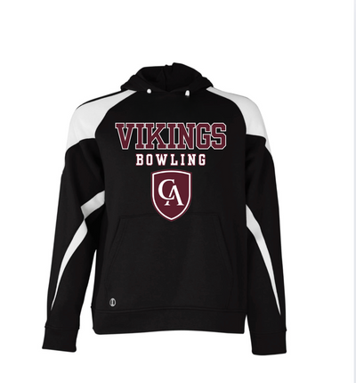 Adult Unisex Columbus Academy Vikings Bowling Graphic Holloway Colorblock Fleece Hoodie