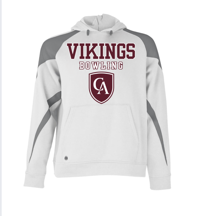 Adult Unisex Columbus Academy Vikings Bowling Graphic Holloway Colorblock Fleece Hoodie