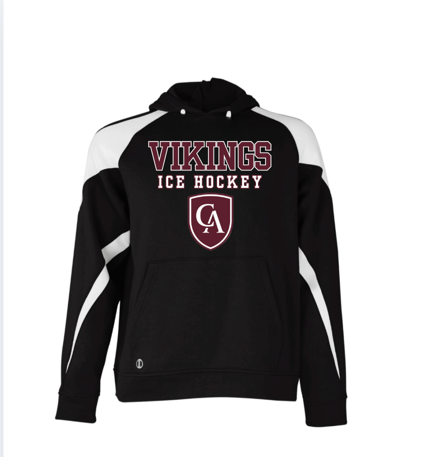 Adult Unisex Columbus Academy Vikings Ice Hockey Graphic Holloway Colorblock Fleece Hoodie