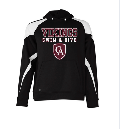 Adult Unisex Columbus Academy Vikings Swim & Dive Graphic Holloway Colorblock Fleece Hoodie