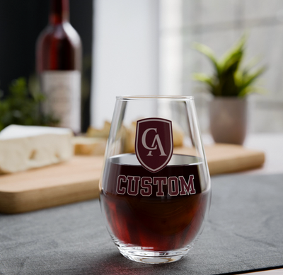 Columbus Academy Logo Graphic Stemless Wine Glass - CUSTOMIZED