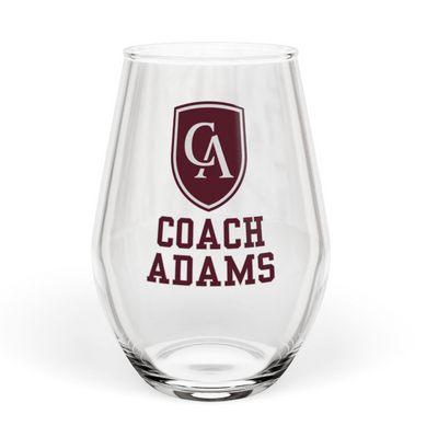 Columbus Academy Logo Graphic Stemless Wine Glass - CUSTOMIZED