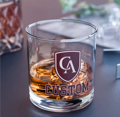 Columbus Academy Logo Graphic Rocks Glass - CUSTOMIZED