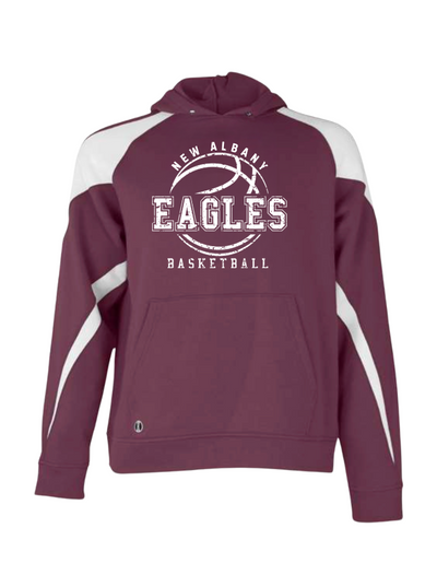 Adult Unisex New Albany Eagles Rebound Retro Distressed Graphic Holloway Colorblock Fleece Hoodie
