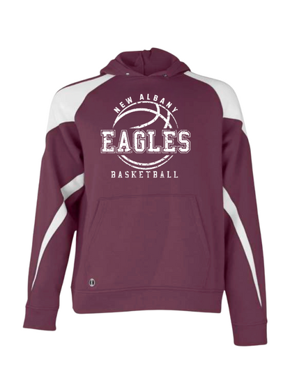 Adult Unisex New Albany Eagles Rebound Retro Distressed Graphic Holloway Colorblock Fleece Hoodie