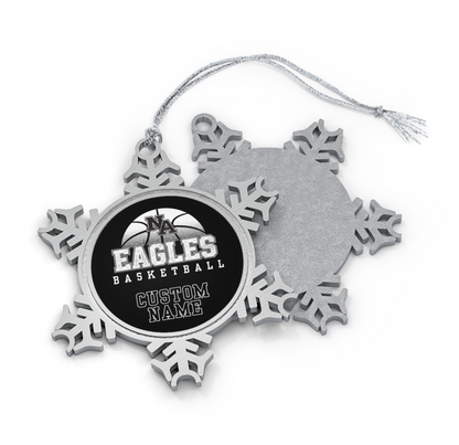 Customized Pewter Snowflake Ornament - New Albany Eagles Basketball