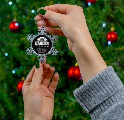 Customized Pewter Snowflake Ornament - New Albany Eagles Basketball