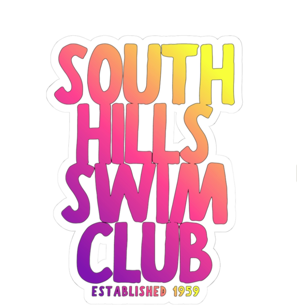 South Hills Swim Club SHSC Ombre Graphic Kiss-Cut Sticker