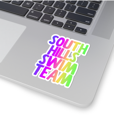 South Hills Swim Team Neon Rainbow Graphic Kiss-Cut Sticker