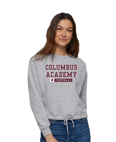 Women's Columbus Academy Football Graphic Boxy Fleece Crewneck Sweatshirt