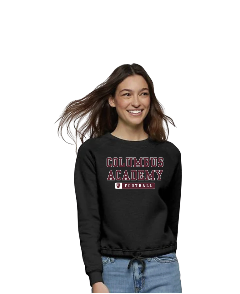 Women's Columbus Academy Football Graphic Boxy Fleece Crewneck Sweatshirt