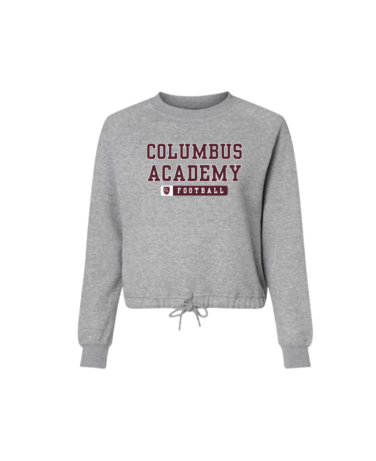 Women's Columbus Academy Football Graphic Boxy Fleece Crewneck Sweatshirt