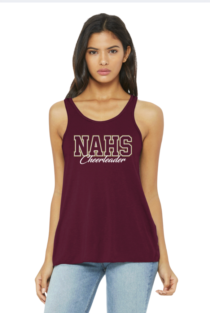 Women's NAHS Cheerleader Graphic Bella + Canvas Flowy Racerback Tank