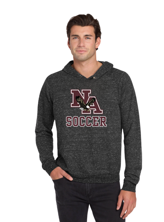 Adult Unisex New Albany Soccer Graphic Jerzees® Snow Heather French Terry Raglan Hoodie