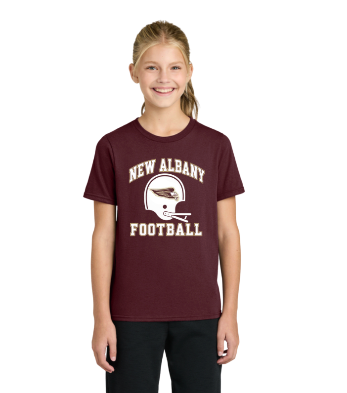 Youth New Albany Football Heritage Helmet Graphic Short Sleeve Soft Tee