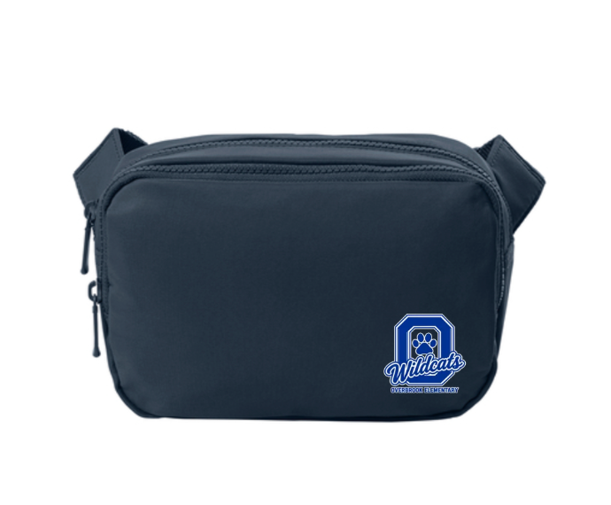 Overbrook Elementary Wildcats Block Letter Graphic Dual-Compartment Crossbody Bag