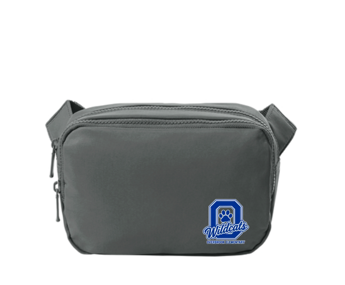 Overbrook Elementary Wildcats Block Letter Graphic Dual-Compartment Crossbody Bag
