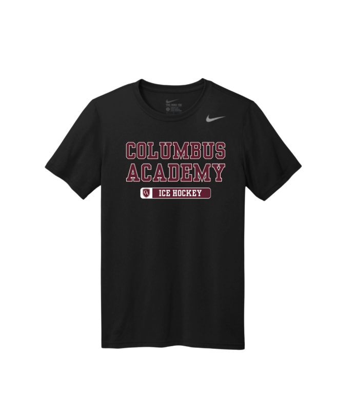 Adult Unisex Columbus Academy Ice Hockey Graphic Short Sleeve Nike Dri-FIT Legend Performance Tee