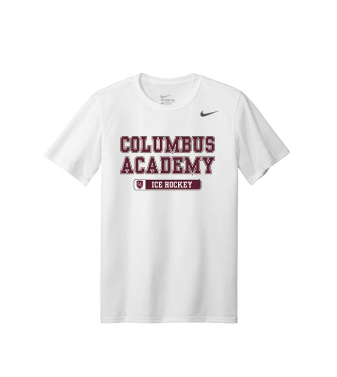 Adult Unisex Columbus Academy Ice Hockey Graphic Short Sleeve Nike Dri-FIT Legend Performance Tee