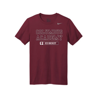 Adult Unisex Columbus Academy Ice Hockey Graphic Short Sleeve Nike Dri-FIT Legend Performance Tee