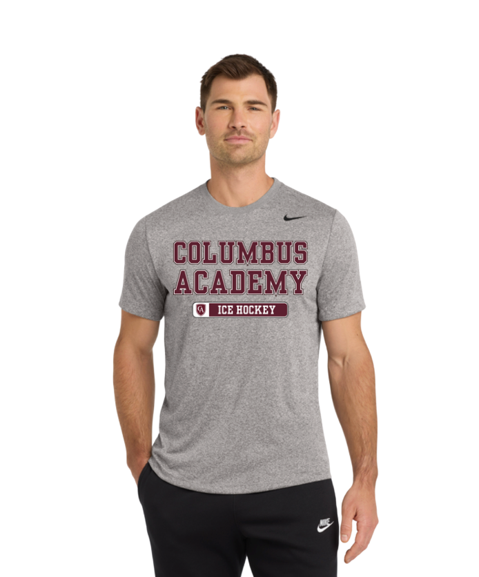Adult Unisex Columbus Academy Ice Hockey Graphic Short Sleeve Nike Dri-FIT Legend Performance Tee