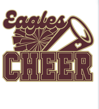 Adult Unisex Choose your Cheer Graphic Super Soft Short Sleeve Graphic Tee with Customized Back - New Albany Eagles