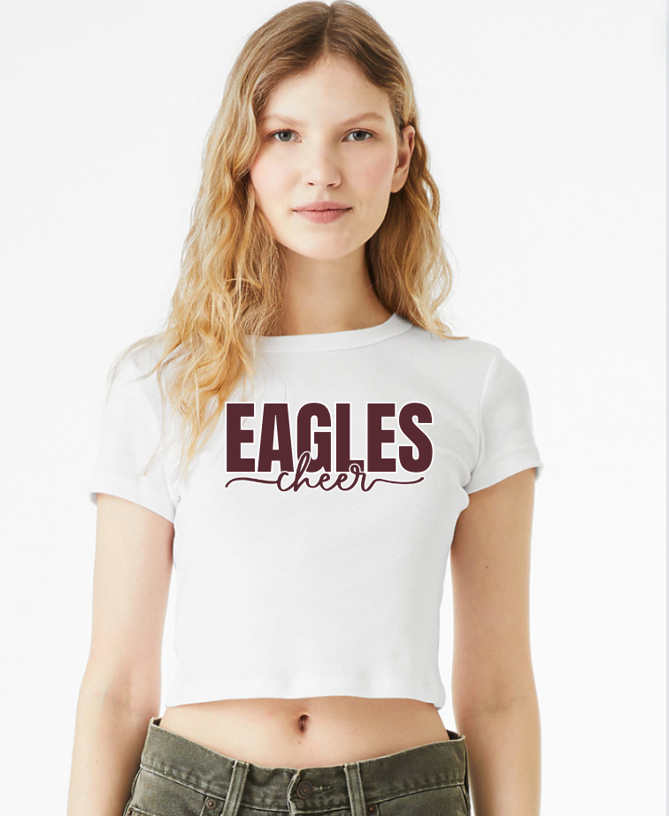 Women's Eagles Cheer Micro Rib Baby Tee - New Albany Eagles