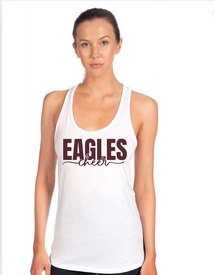 Women's Cheer Words with Back Graphic Racerback Tank - New Albany Eagles