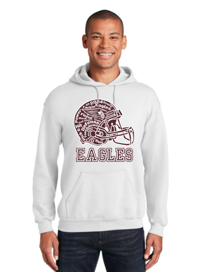 Adult Unisex Football Words Helmet Graphic Hoodie