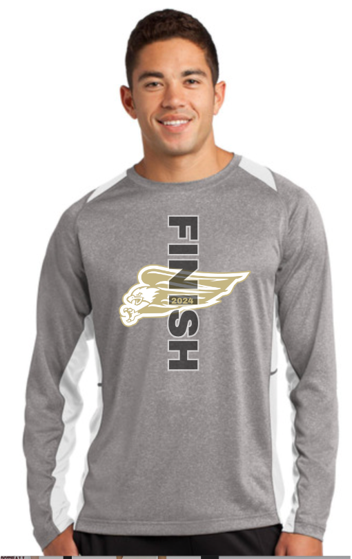 Men’s Colorblock Football Finish Long Sleeve Performance Tee