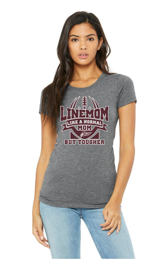 Women's Eagles Lineman Mom Super Soft Classic Logo Football Short Sleeve Graphic Tee