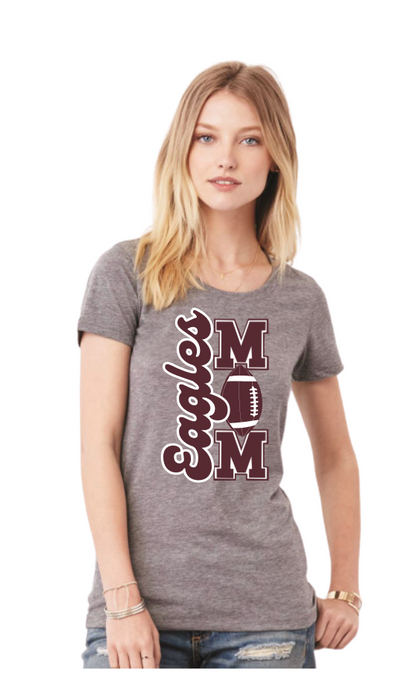 Women's Super Soft Script Eagles Football Mom Short Sleeve Graphic Tee