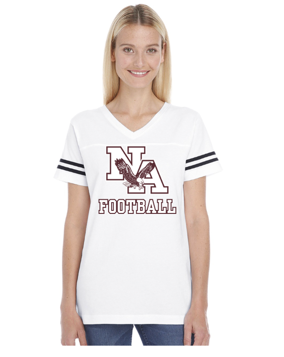 Women's Classic Logo Football Graphic Short Sleeve Football Ringer Tee