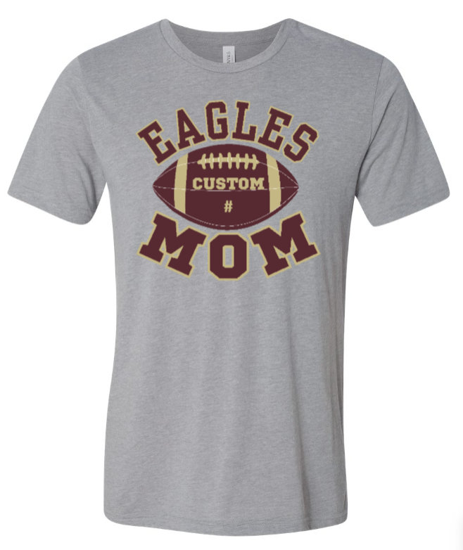 Women's CUSTOMIZED FRONT & BACK Football Mom Graphic Super Soft Short Sleeve Graphic Tee