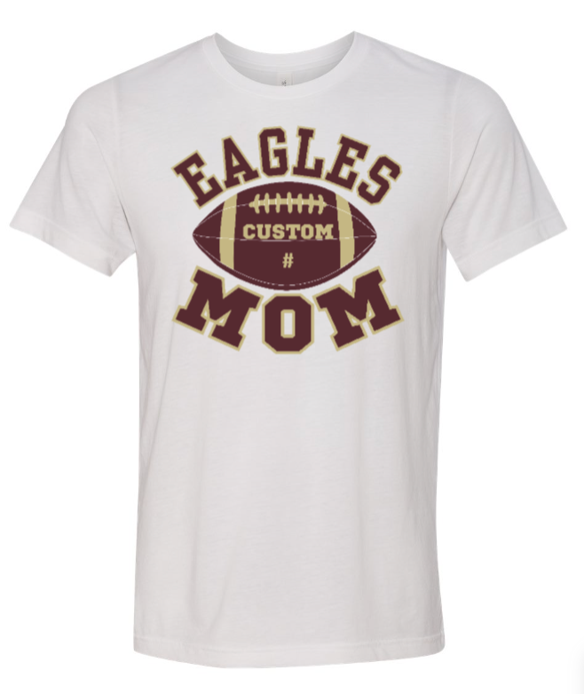 Women's CUSTOMIZED FRONT & BACK Football Mom Graphic Super Soft Short Sleeve Graphic Tee