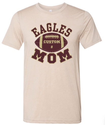 Women's CUSTOMIZED FRONT & BACK Football Mom Graphic Super Soft Short Sleeve Graphic Tee