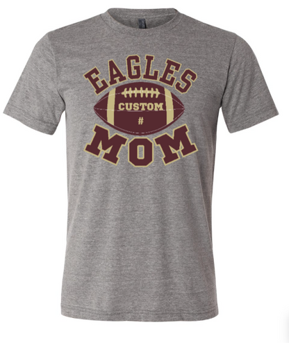 Women's CUSTOMIZED FRONT & BACK Football Mom Graphic Super Soft Short Sleeve Graphic Tee