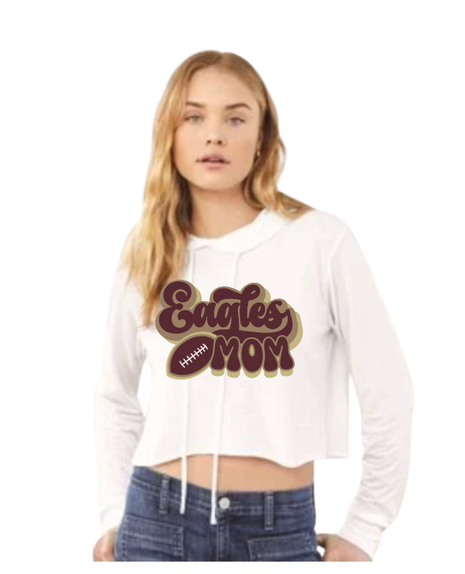 Women’s Super Soft Retro Eagles Football Mom Long Sleeve Hooded Tee