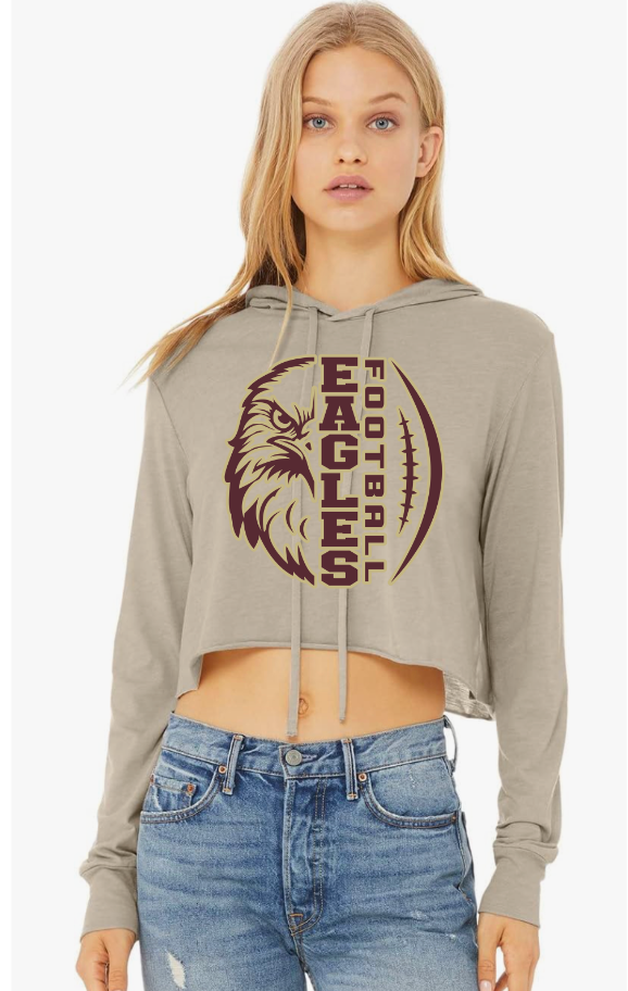 Women’s Super Soft Cropped Epic Eagle Long Sleeve Hooded Tee