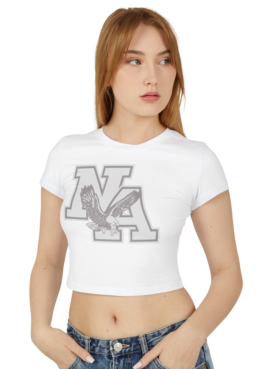 Women's New Albany White Muted Logo Baby Tee