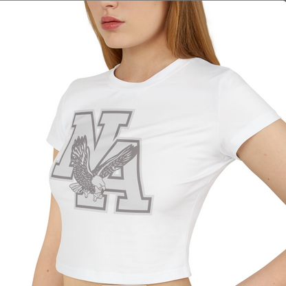 Women's New Albany White Muted Logo Baby Tee